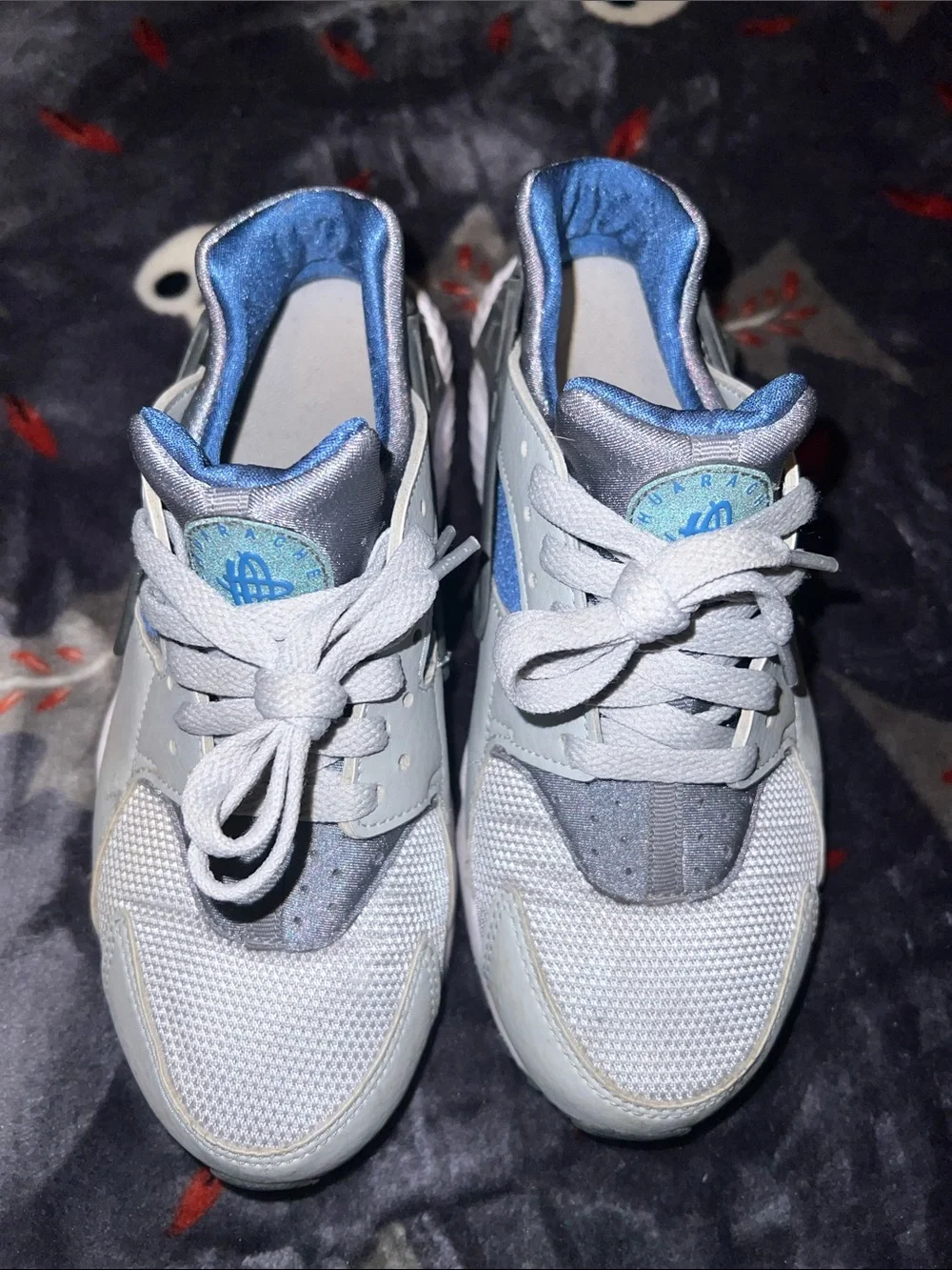 Nike Kids Light Gray, Blue and Dark Gray Sport Sneakers